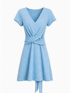 Vineyard Vines Sankaty Striped Wrap Dress Nautical Preppy Small
